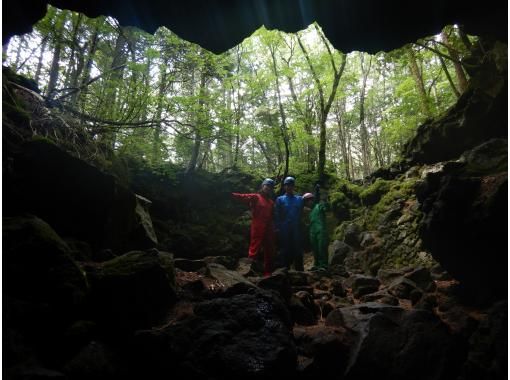 【山梨県・ケイビング】青木ヶ原樹海　森の散策と溶岩洞窟探検ツアーの画像