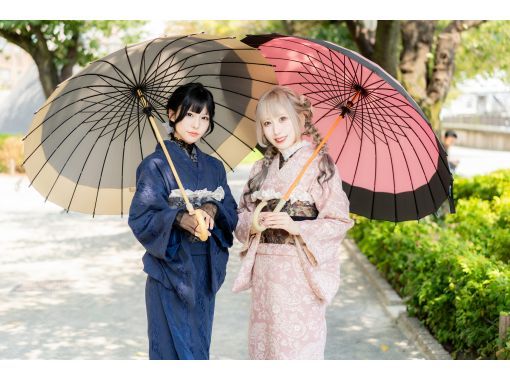 [Yokohama/Minato Mirai] ★Kimono set & hair set & dressing included plan! Free umbrella rental on rainy days♪の画像