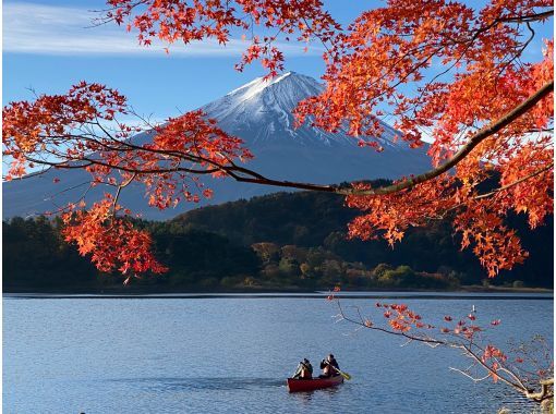 【山梨县，河口湖】秋叶观赏季即将结束！来体验加拿大独木舟之旅，感受湖水的清凉吧！120分钟行程！划着独木舟在湖上漫步，留下难忘的回忆！の画像
