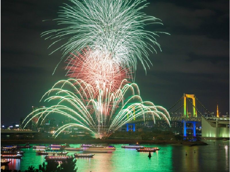 【北品川乗船】展望デッキ付きクルーザー東京湾花火観覧クルーズ【14824】