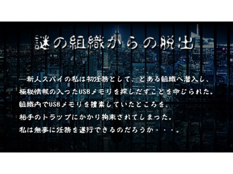 【東京・池袋】 完全貸切制！敵組織からUSBメモリを探し出し脱出せよ！〔謎の組織からの脱出］	