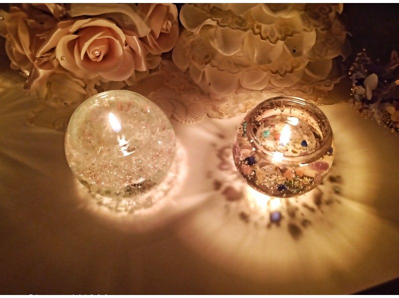 [Tokyo ・ Shinjuku] ★ Jewelry pop candles ★ Glittering purple gel and natural stone are cute ♪
