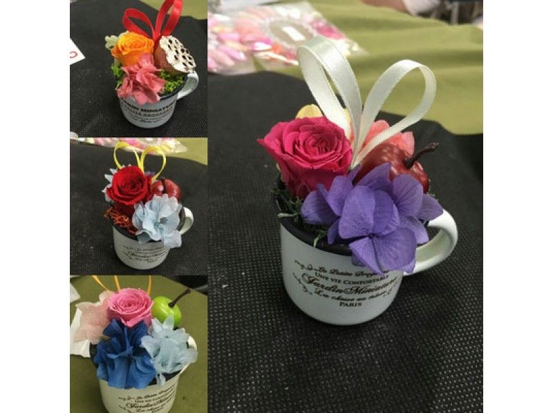 【佐賀・鳥栖】3才～参加OK！プリザーブドフラワー体験レッスン（ミニカップアレンジ）