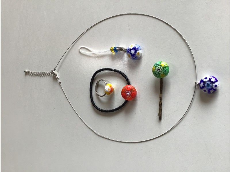 【女性やお子様に人気】プチミレフィオリ　ガラスのアクセサリー作り体験