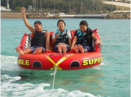 【沖縄 恩納村青の洞窟】10歳～の『青の洞窟・体験ダイビング＆マリンスポーツ2種セット』Goproカメラ＆タオルレンタル付の画像