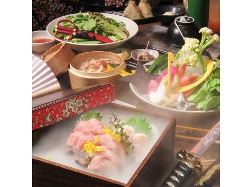 [東京，淺草]適合家庭！在帶有忍者的酒吧吃7種美味佳餚！忍者表演！の画像