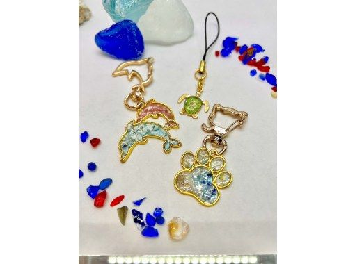 海をつめこんだハンドメイドキーホルダー