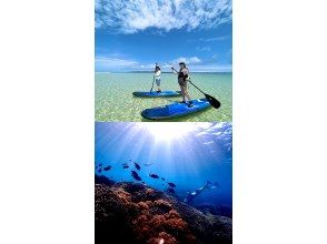 [Okinawa/Miyakojima] [Spring sale underway! ] [With drone photography] Enjoy the sea of ​​Miyakojima in half a day! SUP & sea turtle/coral snorkeling tour!の画像