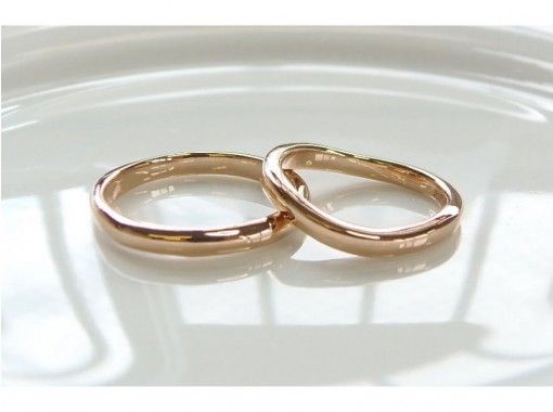 ②ゴールドプラン カップルに最適 ふたりで工房貸切１日２組限定！世界に２つの結婚指輪を手作りの画像