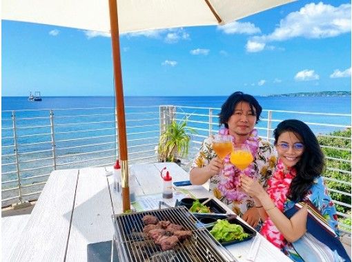 [国头郡冲绳美女冲绳最高级BBQ计划-日落计划的大人护理兴奋计划而不是BBQ空手在附近的美丽海水族馆の画像