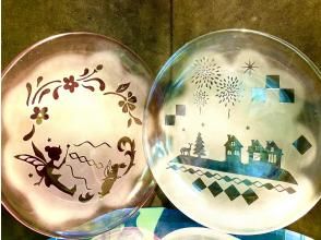 【浅草橋1分】魔法のガラスアートでカワイイお皿をつくろう！デートや女子会、ファミリーでわくわくガラス体験の90分。の画像