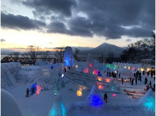 [Hokkaido/Lake Shikotsu] Lake Shikotsu Icefall Festival/Private car/Choice of departure/arrival location (Sapporo/New Chitose Airport)の画像