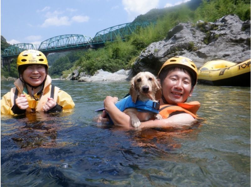 [Shikoku Yoshino River] Your beloved dog is also a member of the family! Rafting experience together Kochi Family Course Free photo gift!の紹介画像