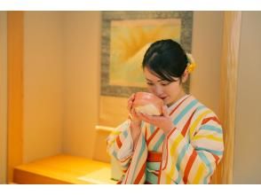 [Kyoto, Kiyomizu-dera Temple] Kimono (yukata) matcha + stone mill experience 7,000 yen (excluding tax) After the experience, you can also enjoy cherry blossom viewing! A great value collaboration plan