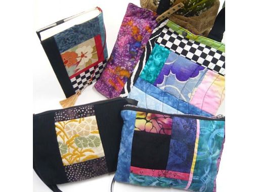 [Ebisu, Tokyo] Quickly make one of the book covers, pouches, pochettes, and mini tote bags using antique obi with a sewing machine.の画像