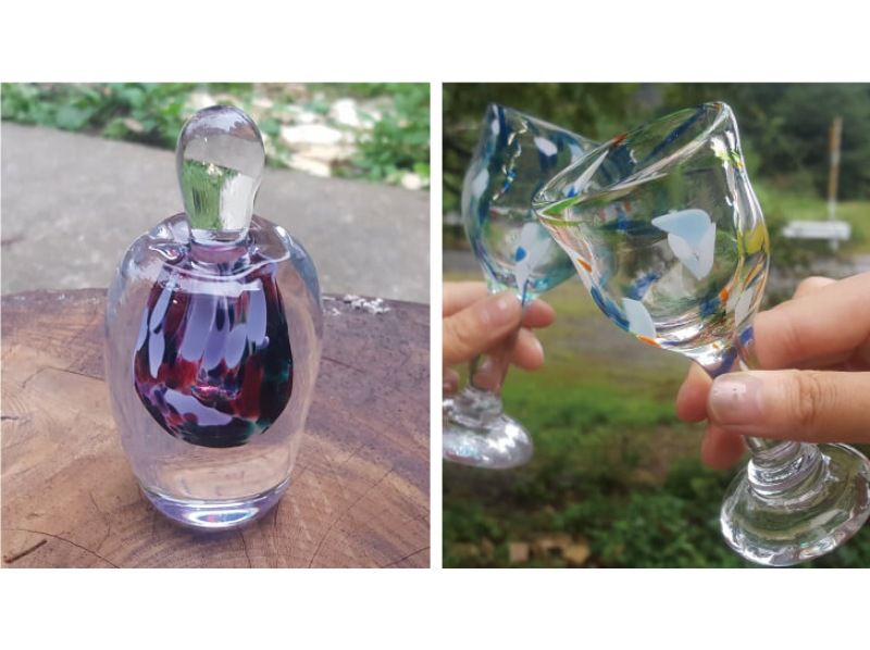 ガラス細工 ガラス工芸品 香水瓶 - 置物