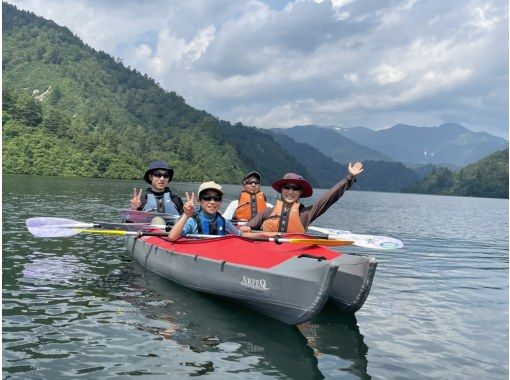 [Gunma Minakami Town] Lake Okutone half-day exploration long canoe tour 4 years old ~ OK!の画像
