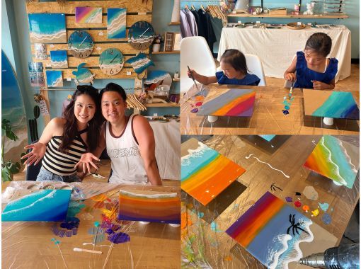 [Ishigaki Island / Resin Art Experience] Memories of the sea♡Create your own original sea! "Ocean Art Board Mini Course" Create a memorable sea. Groups are also welcome!の画像