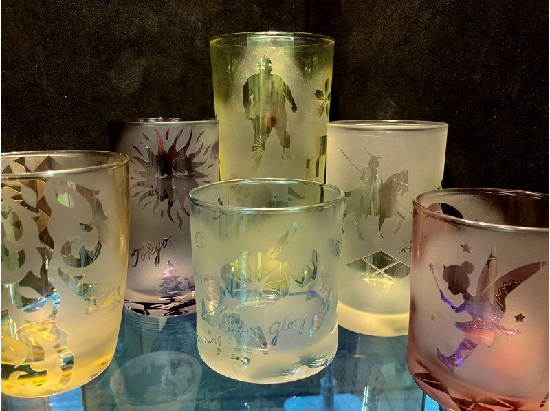 [Asakusabashi 1 minute] Sand-scraped glass crafts-Engrave your favorite pictures and letters on colorful glasses! You can take it home immediately! Perfect for dates and girls' associationsの紹介画像
