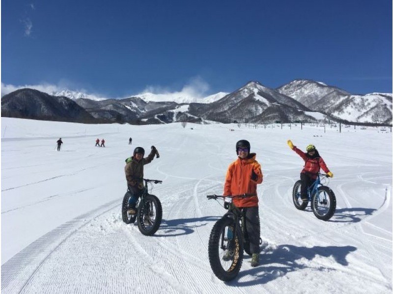 長野・小谷】雪上走行向け自転車「ファットバイク」で真っ白な雪の