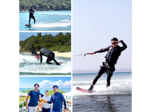 [Okinawa Tsuken Island] A plan to enjoy BBQ & wakeboarding on the wooden deck terrace with all seats ocean view!の画像