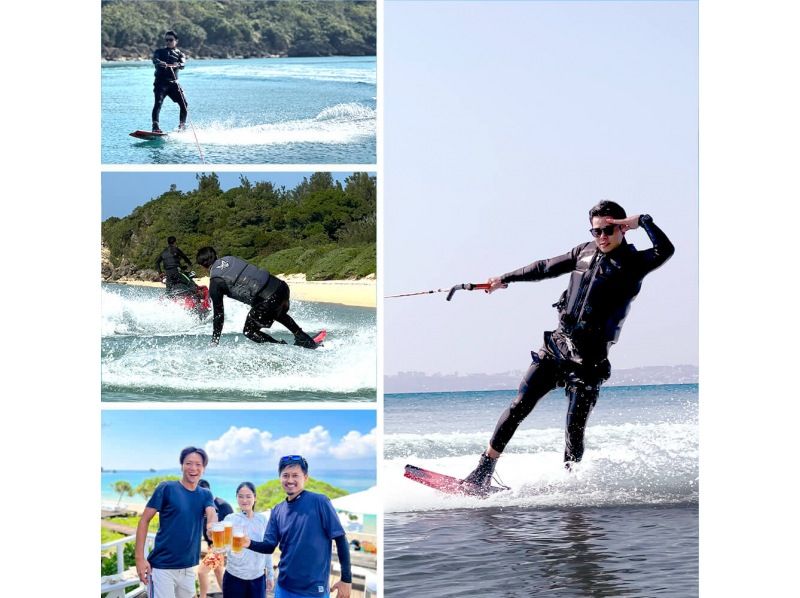 [Okinawa Tsuken Island] A plan to enjoy BBQ & wakeboarding on the wooden deck terrace with all seats ocean view!の紹介画像