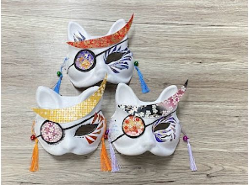 [Miyagi/ Sendai] Fox and cat face painting experience! Create freely by pasting art materials, Sendai Tanabata Japanese paper, stickers, etc. ♪の画像