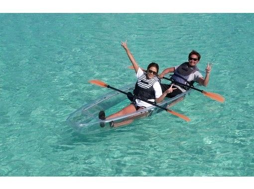 [Miyakojima] [Clear Kayak & Snorkeling] Popular Clear Kayak & Selectable Snorkeling [Drone Photography Option]の画像