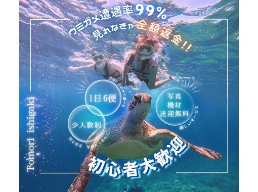 【石垣島】★ウミガメ見れなきゃ全額返金★安心安全少人数制ウミガメシュノーケリング〈１日６便・当日予約OK〉写真データ・機材・送迎無料の画像