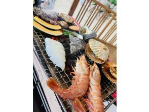 [Oita / Beppu Onsen] [Seafood / BBQ] No trash to take home! Take a break in the footbath after meal