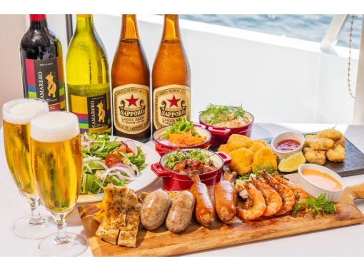 [Twilight/Night Cruise] ★ Summer only! Beer garden on board ★ All-you-can-drink drinks including alcohol and snacks such as Cajun chicken and sausage includedの画像