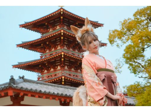 [Kansai/Osaka/Kyoto/Nara] Enjoy the historic cities and nature of the Kansai area while wearing a kimono! (Kimono 1 day plan hair set included)の画像