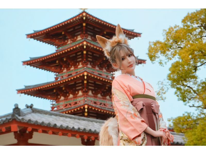 【간사이 · 오사카 / 교토 / 나라] 기모노를 입고 간사이 지역의 역사있는 도시와 자연을 즐기자! (기모노 1일 플랜 헤어 세트 포함)の紹介画像