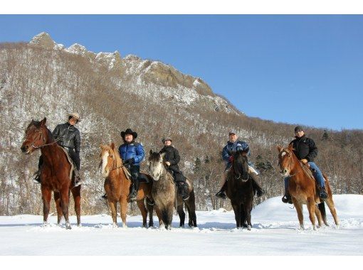 【北海道・八剣山（札幌）】カウボーイの町「ワイルドムスタングス」で雪中乗馬！送迎車付き乗馬体験(50分)の画像