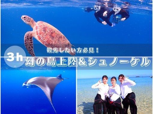 【石垣島・午前、午後】ウミガメorマンタ＆幻の島上陸ーボートシュノーケル【写真無料】の画像