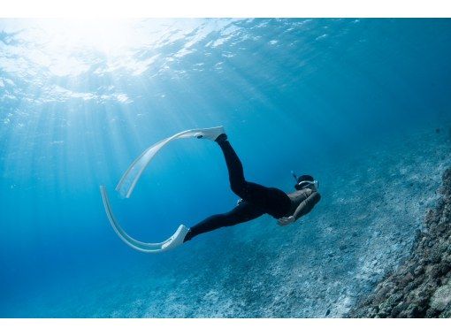 【水納島・瀬底島】ボートスキンダイビング2本　(8歳から参加OK) 写真・動画無料プレゼントの画像