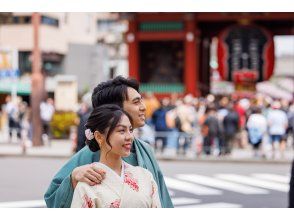 [Tokyo / Asakusa / Asakusaji Temple] With location photo shoot, kimono rental plan! Data delivery of 50 cuts in 1 hour!