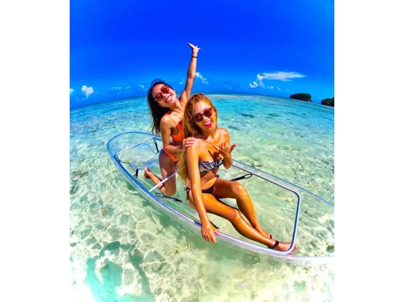 沖縄No1ビーチを貸切!クリアカヤック【90分】ジャングリア・美ら海水族館・古宇利島近く!ドローン撮影あり!安定感抜群でお子様連れにもお薦め