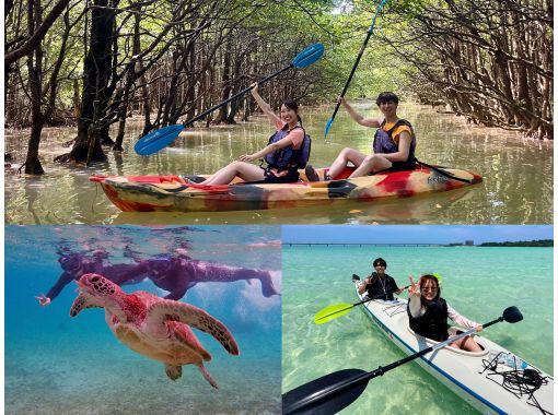 【沖縄・宮古島】ユニの浜 or マングローブジャングルが選べる!人気カヤックツアー&ウミガメシュノーケルがセットでお安くお得になります♪の画像