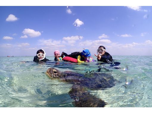 宮古島・家族貸切・2時間【ご家族限定ウミガメシュノーケルフォトツアー】遇率100%《必要機材レンタル&フォト全て無料》１歳〜OK!の画像