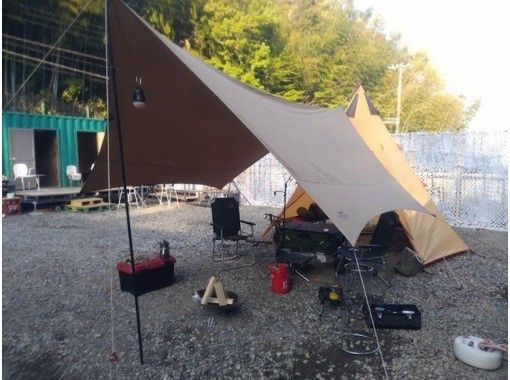 【静岡・熱海】PrivateOutdoorFacility アウトドア体験施設「ベースキャンプ湯河原」テント・タープサイト（2～15名）の画像