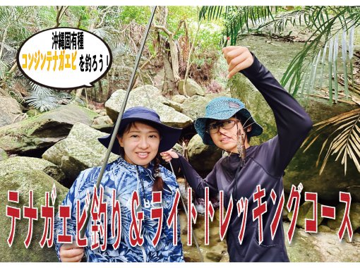 SALE! [Easy for everyone!] Fishing for freshwater shrimp at a waterfall on Ishigaki Island & light trekking course [Children can participate]の画像