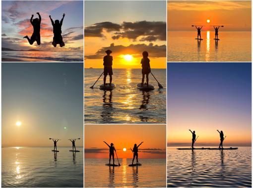 【１組様貸切】夕暮れSUPで特別な体験を！島内おすすめのサンセットスポットでゆったり時間！女性ガイドが担当/送迎・写真込み/手ぶら参加OKの画像