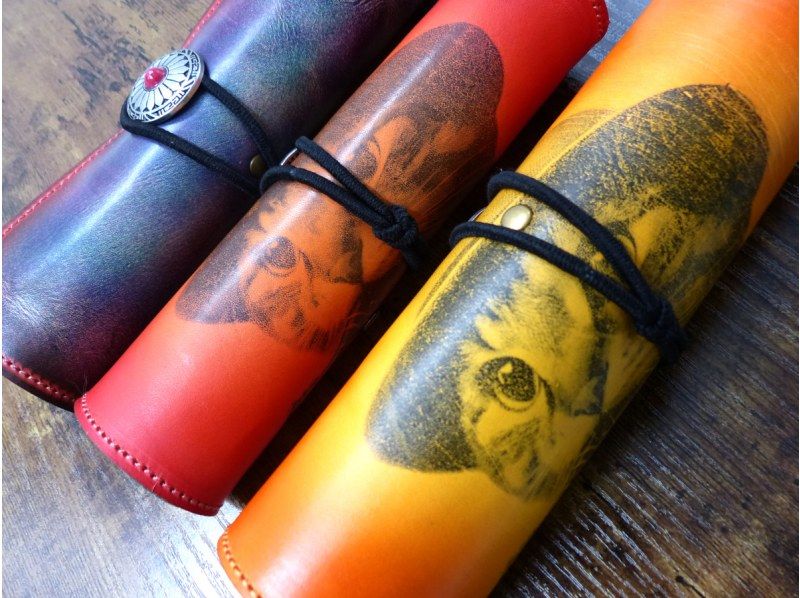 [Hyogo/Kobe] ★You can dye and transfer print on leather★ A tasteful experience to dye your own original pen case♪ It's a lot of fun even for the first time☆の紹介画像