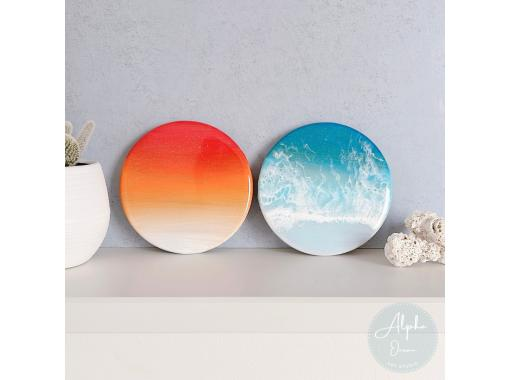 [Tokyo, Sugamo] ~ Ocean Resin Art Creation ~ ◇ Coaster (2 pieces) Course ◇ Recommended for individuals, friends, couples, families, and women ♪ Copyの画像