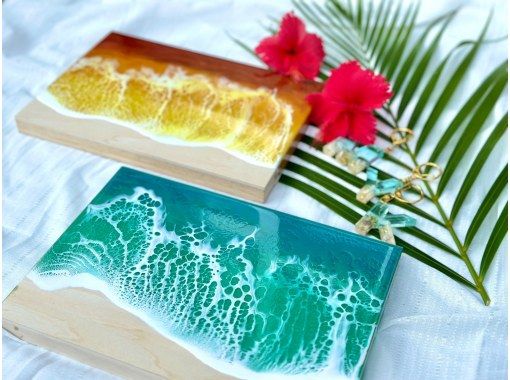 [Okinawa, Miyakojima] Experience ocean resin art! Classic "Ocean Board Making" Create art of the ocean of Miyakojima! ~ Recommended for women, couples, and families ~の画像