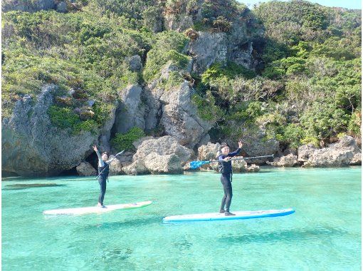 【沖縄・北部／今帰仁】SUPからも水中からも絶景をお楽しみいただけます！SUPクルージング＆シュノーケリングツアーの画像