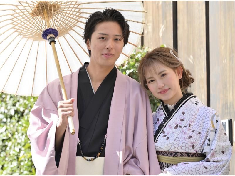 [Tokyo, Asakusa] Couple plan If you're going on a date in Asakusa, rent a kimono at a couple's discount! Dress up stylishly and walk around the city!の紹介画像