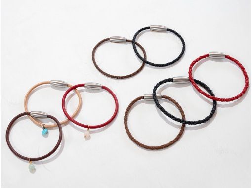 [Fukuoka, Itoshima, very popular leather accessories!] Make leather bracelets and accessories with your choice of natural stonesの画像