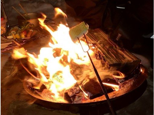 [Akita, Shirakami-Sanchi] Bonfire cafe at the foot of the Shirakami-Sanchi♪ Empty-handed/2 hours/Coffee and roasted marshmallows/Relax while watching the flamesの画像